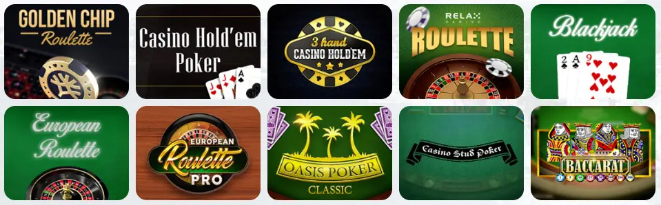Jeux de table au SLOTT CASINO